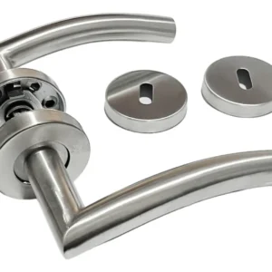 PICAPORTE DOBLE BALANCIN CURVO ACERO INOX.