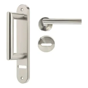 PICAPORTE RECTO 05 + MANIJON ACERO INOXIDABLE