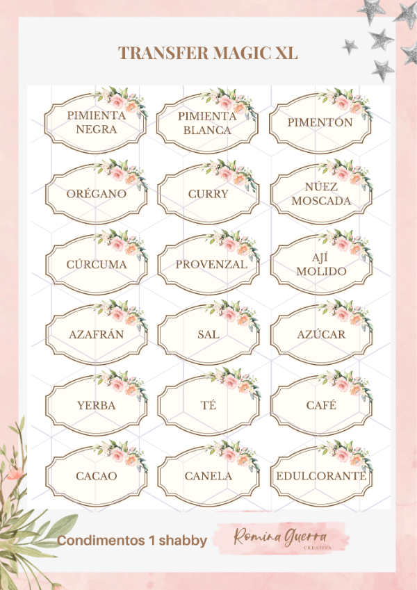 TRANSFER MAGIC XL - CONDIMENTOS 1 SHABBY