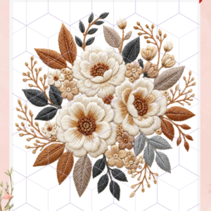 TRANSFER TERMOTRANSFERIBLE TEXTIL – FLORES BORDADAS 1