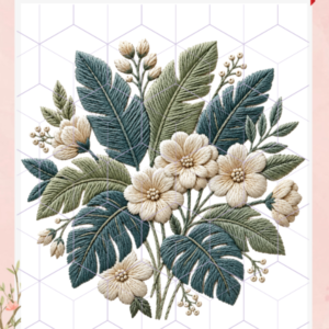 TRANSFER TERMOTRANSFERIBLE TEXTIL – FLORES BORDADAS 2
