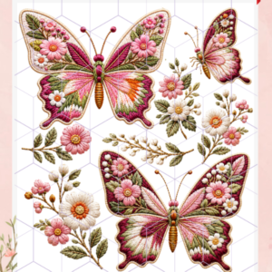 TRANSFER TERMOTRANSFERIBLE TEXTIL – MARIPOSAS BORDADAS 1