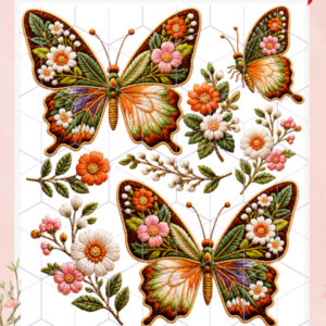 TRANSFER TERMOTRANSFERIBLE TEXTIL – MARIPOSAS BORDADAS 2