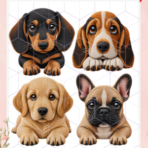 TRANSFER TERMOTRANSFERIBLE TEXTIL – PERRITOS BORDADOS 1